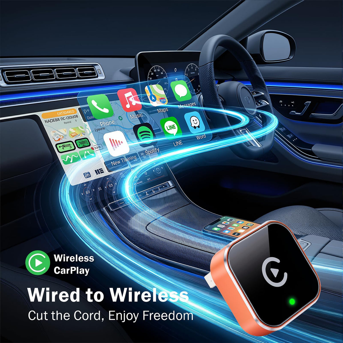 Wireless CarPlay Adapter for iPhone Android Auto Adapter - Gallasys Official Imagery - 4