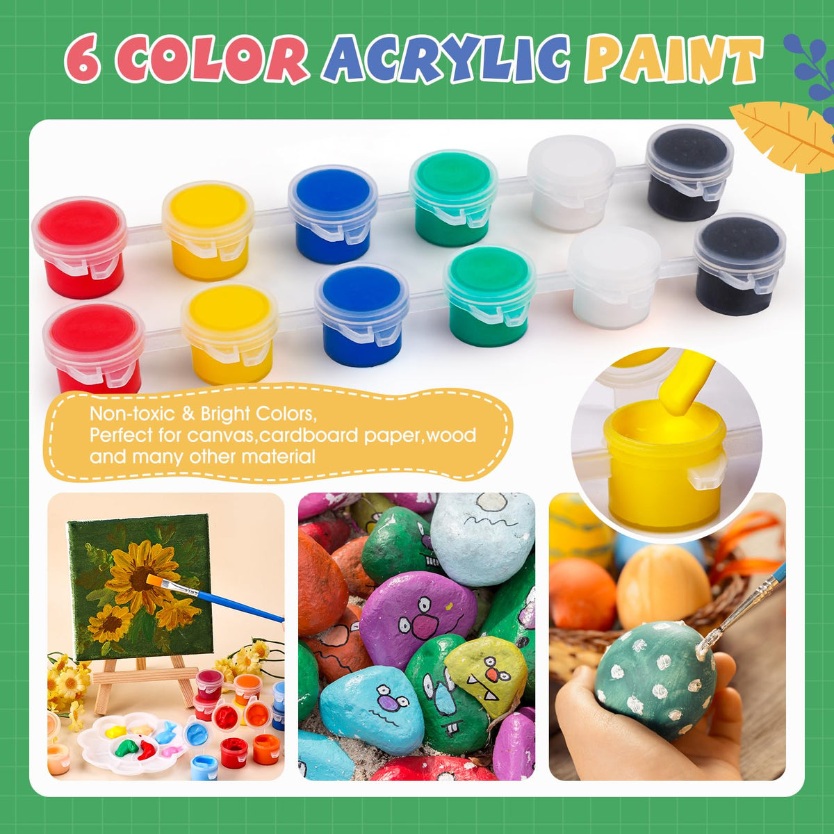 ESRICH 18 Set Mini Acrylic Paint Kit Mini Stretched Canvas - ESRICH Official Imagery - 6