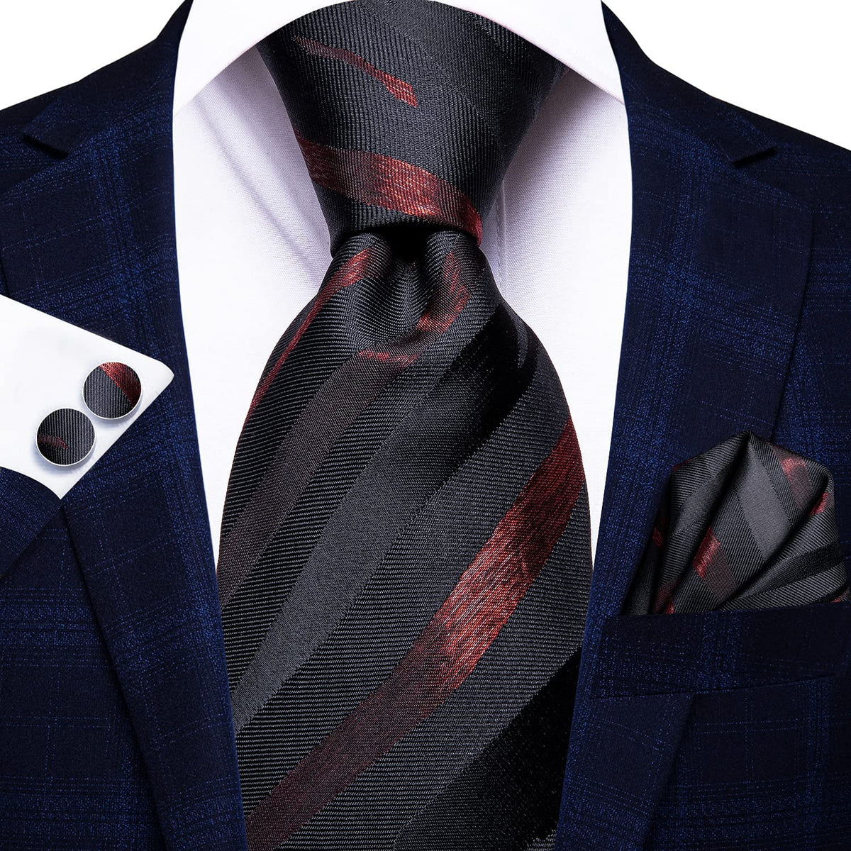 Hi Tie Lot 5 Pcs Gift Box Mens Tie Set Necktie with Pocket - Hi-Tie Official Imagery - 6