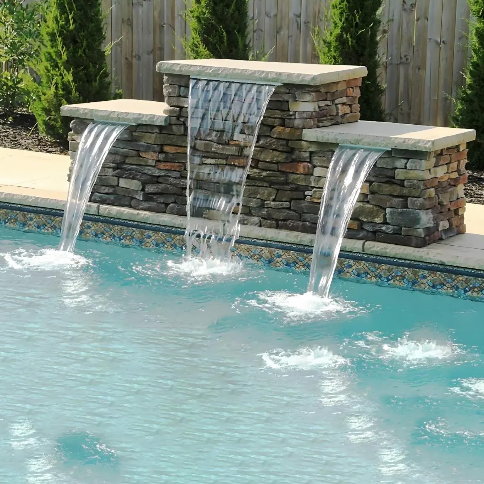 AquaMiracle Pond Waterfall Kit with LED Lights, All-in-1 Stainles - AquaMiracle Official Product View 2