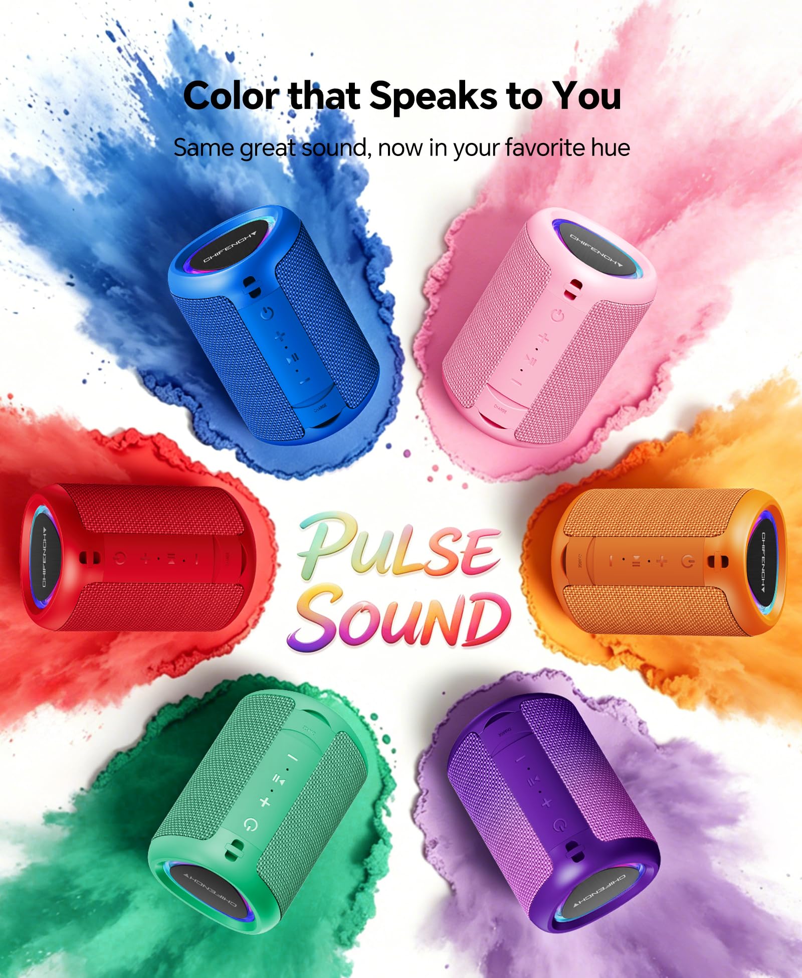 CHIFENCHY Portable Bluetooth Speaker Beach Essentials: IPX5 Waterproof for Outdo - CHIFENCHY Official Product View 8