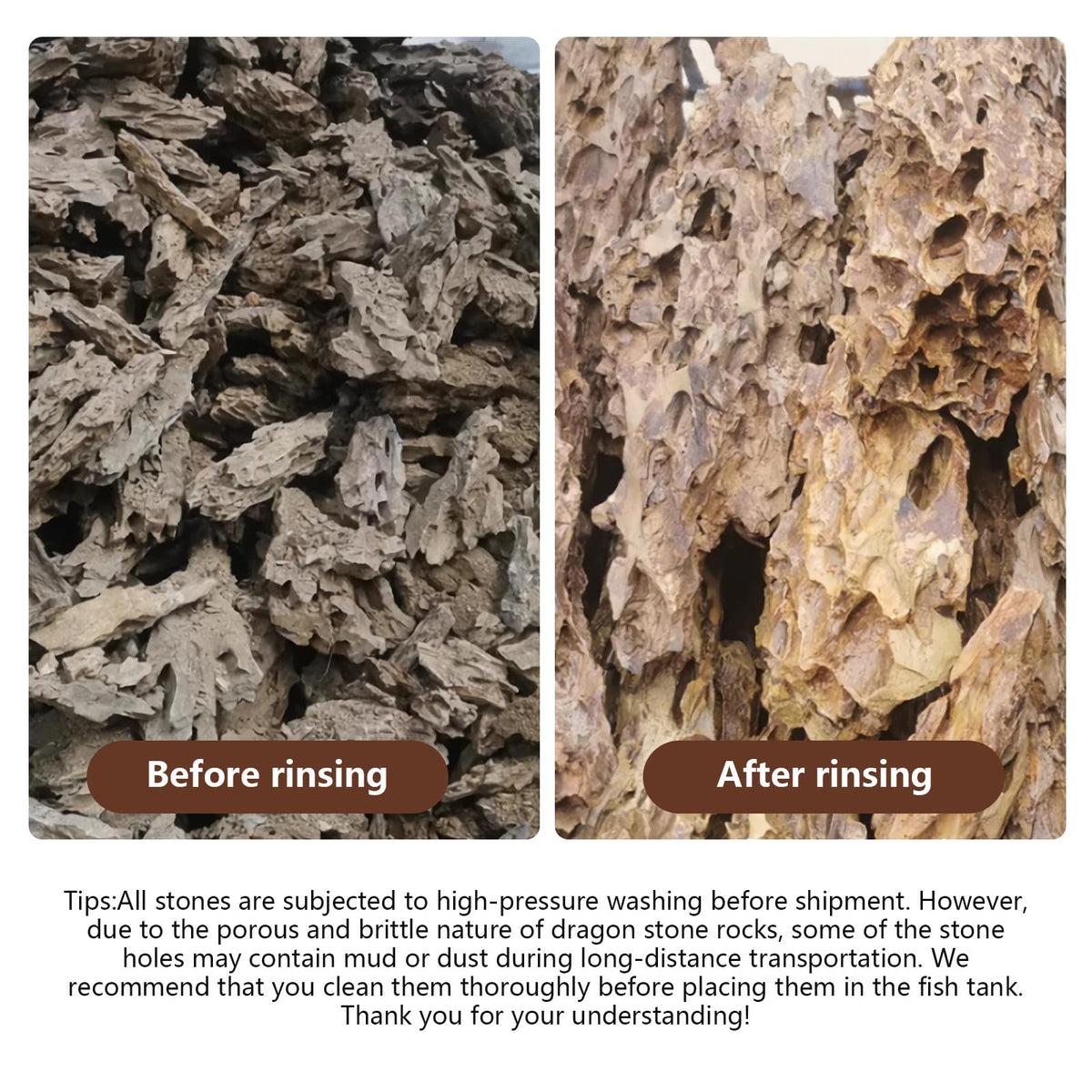 6 6LB Dragon Stone Rock for Aquascaping Aquarium Decor Fish - Hygger CO2 Official Imagery - 5