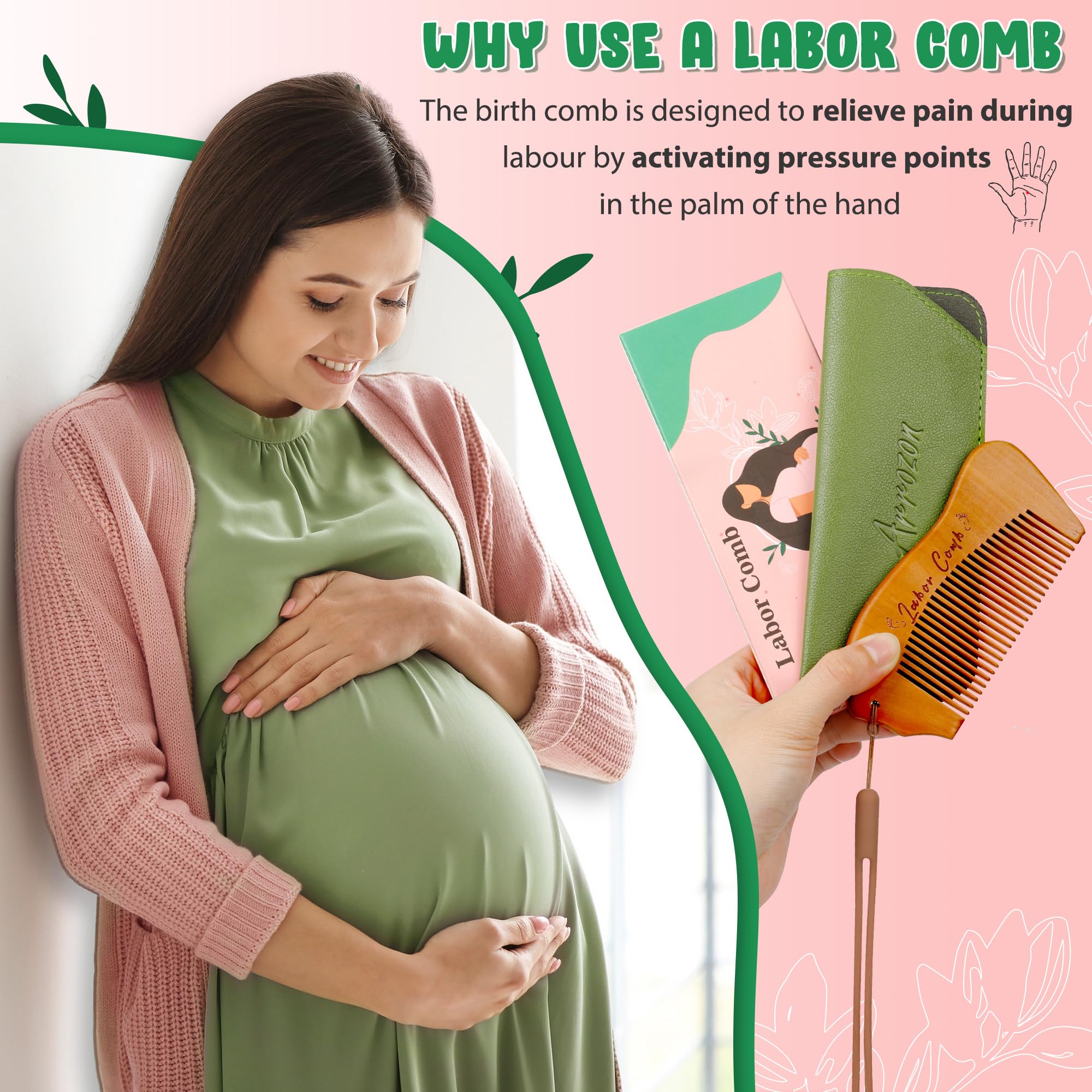 Arrozon Birthing Comb – Natural Labor Pain Relief Comb