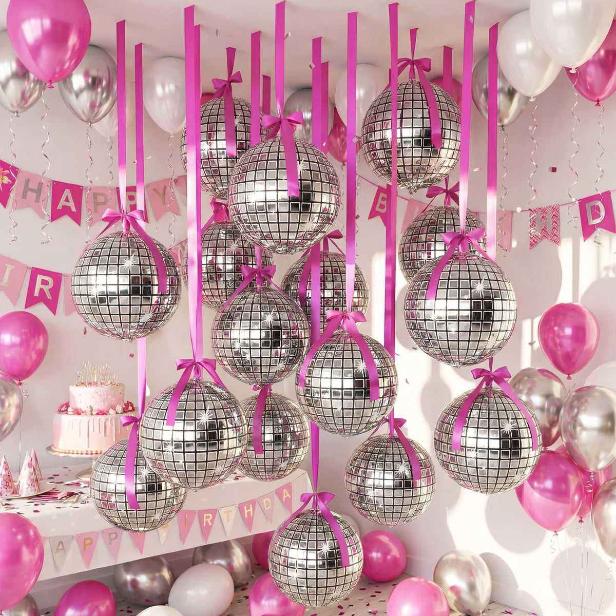 Jenaai 30 Set Round Foil Balloons Bulk 22 Inch 4d Metallic - Jenaai Official Imagery - 6