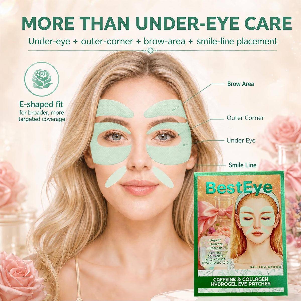 Collagen Under Eye Patches for Puffy Eyes and Dark Circles - Besteye Official Imagery - 4
