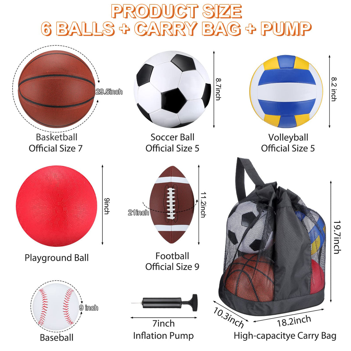 Libima 6 Pcs Multi Sport Ball Set Recess Equipment - Libima Official Imagery - 3