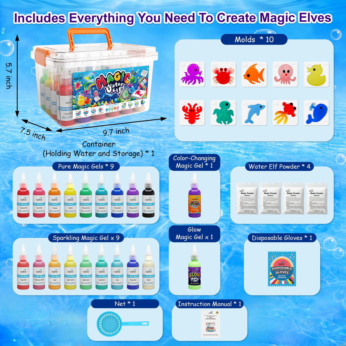 Kiditos Magic Water Elf Toy Kit Squishies for Kids DIY - Kiditos Official Imagery - 5