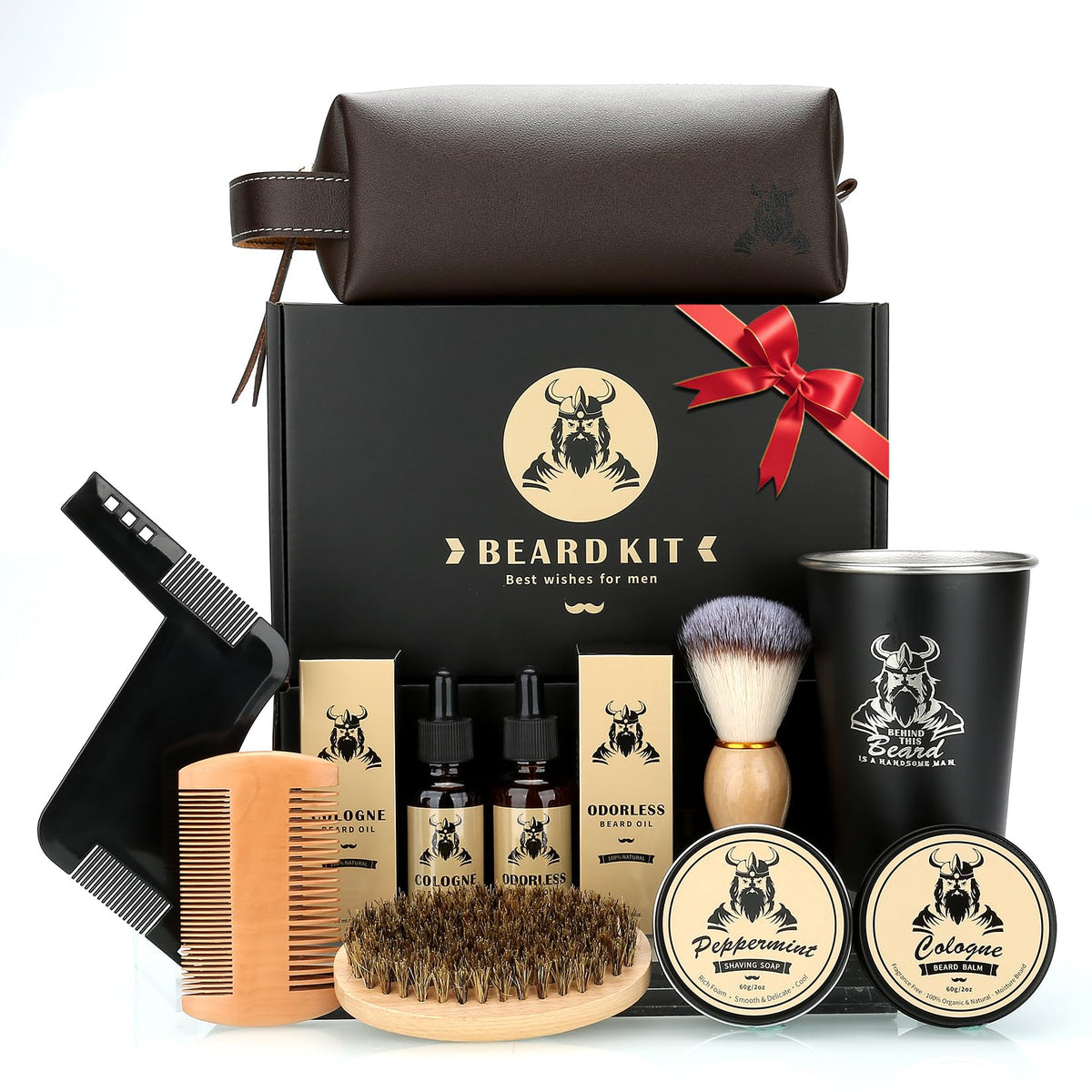 Beard Kit Gifts for Men 10 Pcs Cool Fathers Day Birthday - EXREIZST Official Imagery - 2