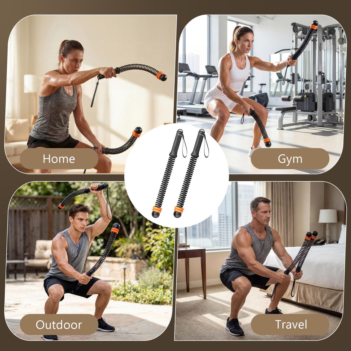 Portable Weighted Cordless Battle Ropes for Men Women Black - CUWANTIANDI Official Imagery - 5