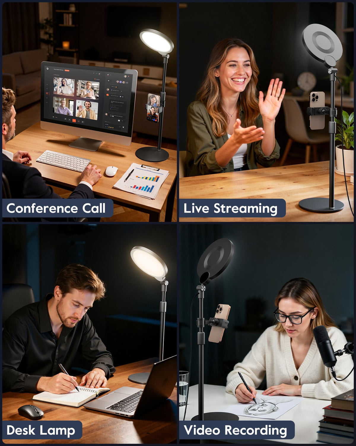 Desk Ring Light with Stand for Computer 30 Modes Video - Yarrashop Official Imagery - 7