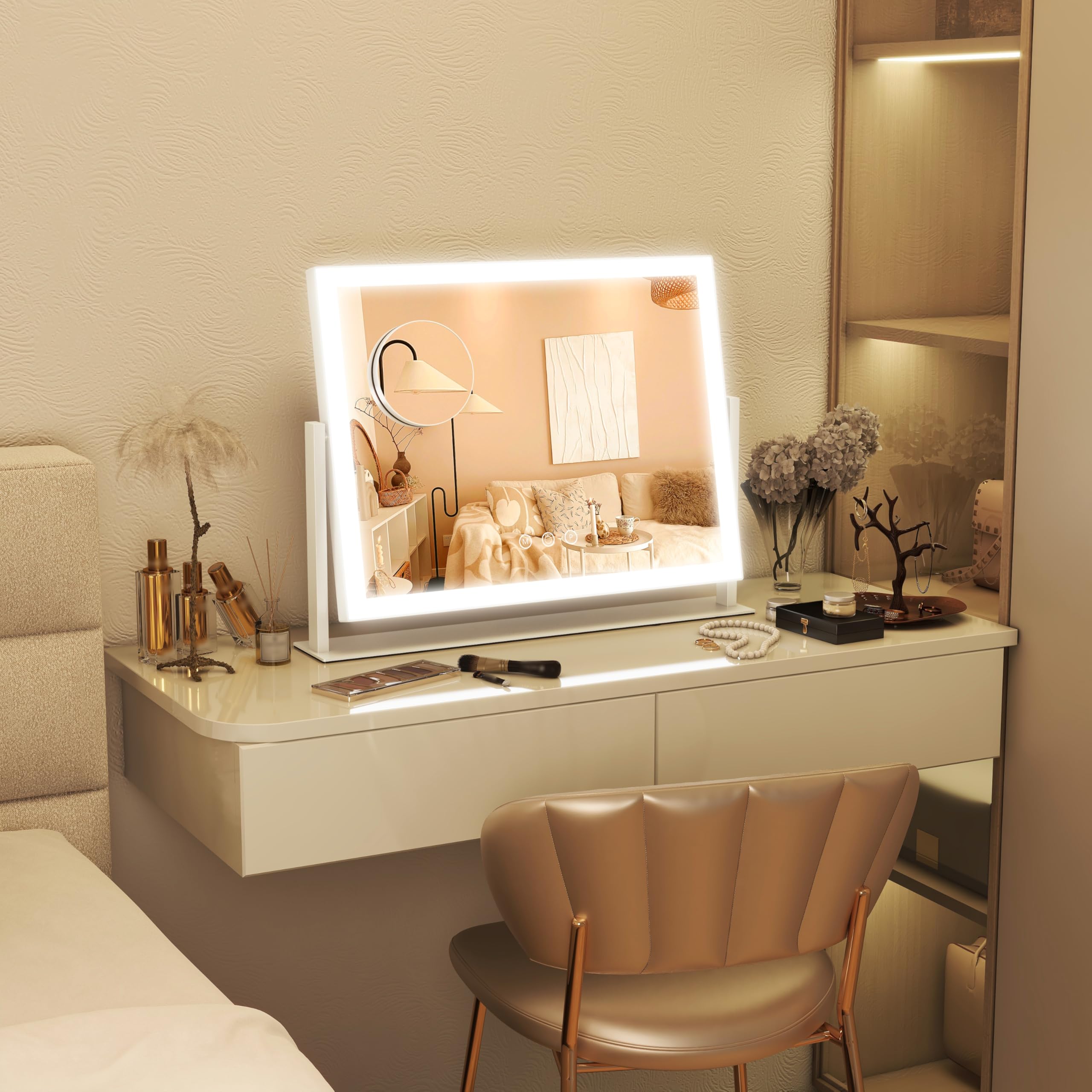 FENNIO Vanity Mirror with Lights 13 x 17 Makeup Mirror with - FENNIO Official Imagery - 8