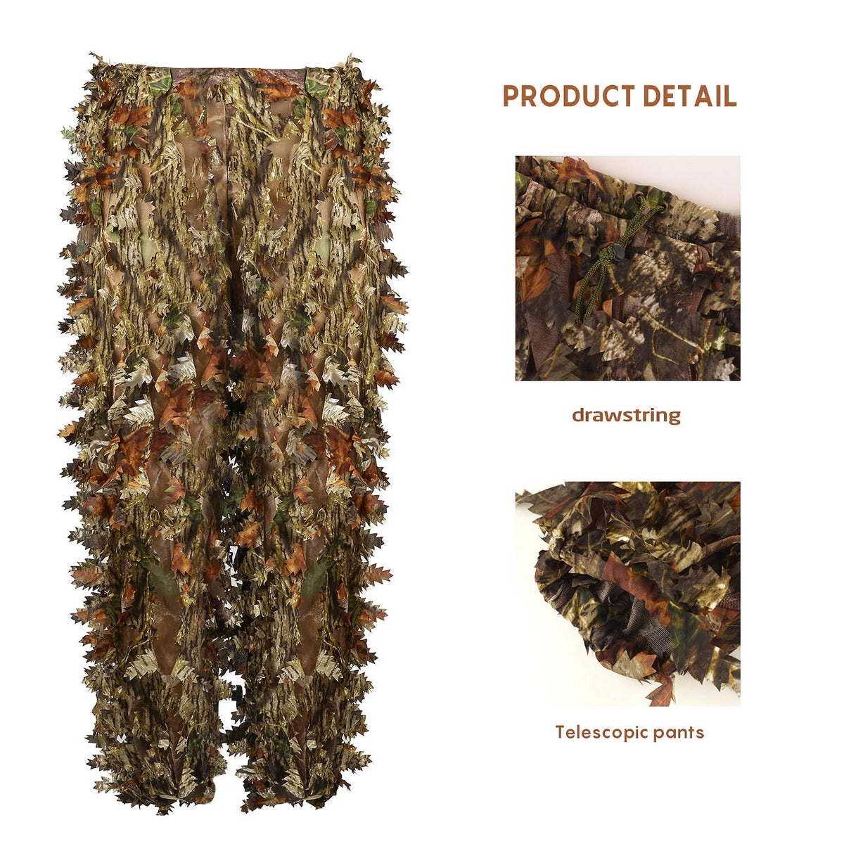 Ghillie Suit Gilly 3D Leafy Camo Cloth Youth Hunting Airsoft - EAmber Official Imagery - 4