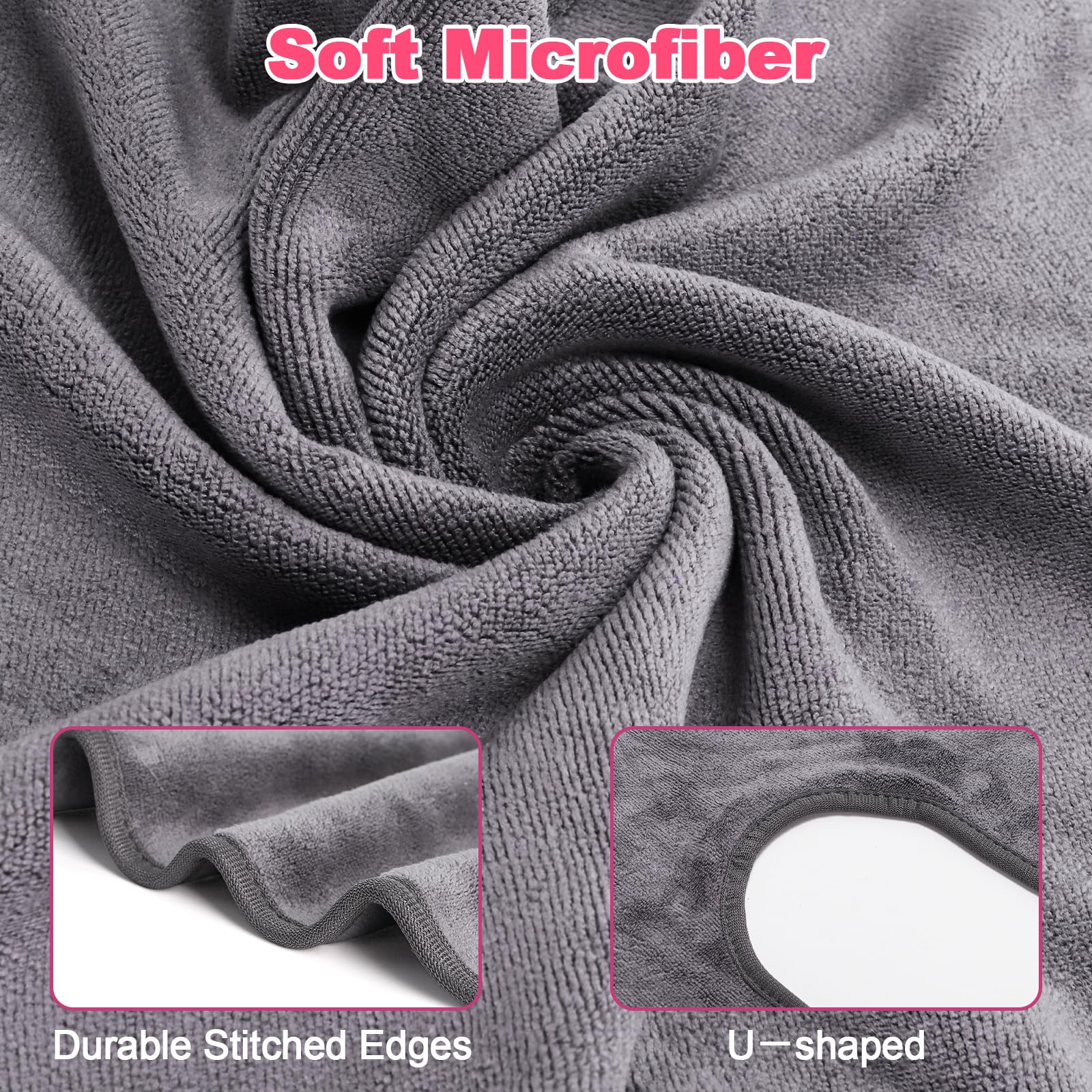 6 Pack Microfiber Face Towels, U-Shaped Spa Towels for - DEAYOU