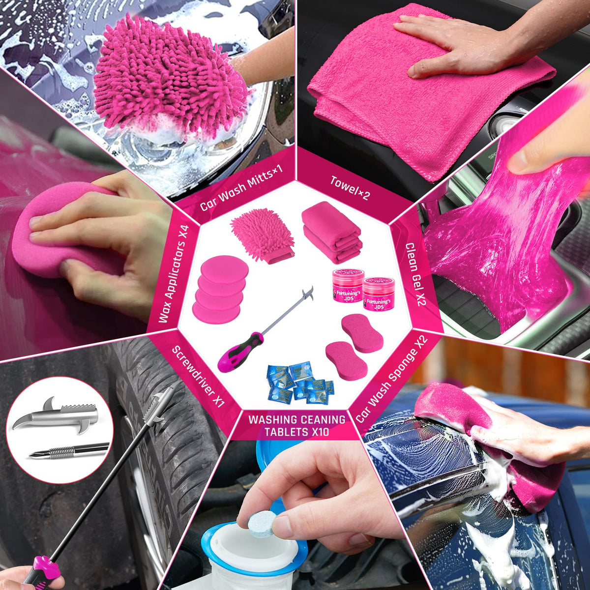 47PCS Car Detailing Kit Interior Cleaner Car Cleaning - Fortuning's JDS Official Imagery - 7