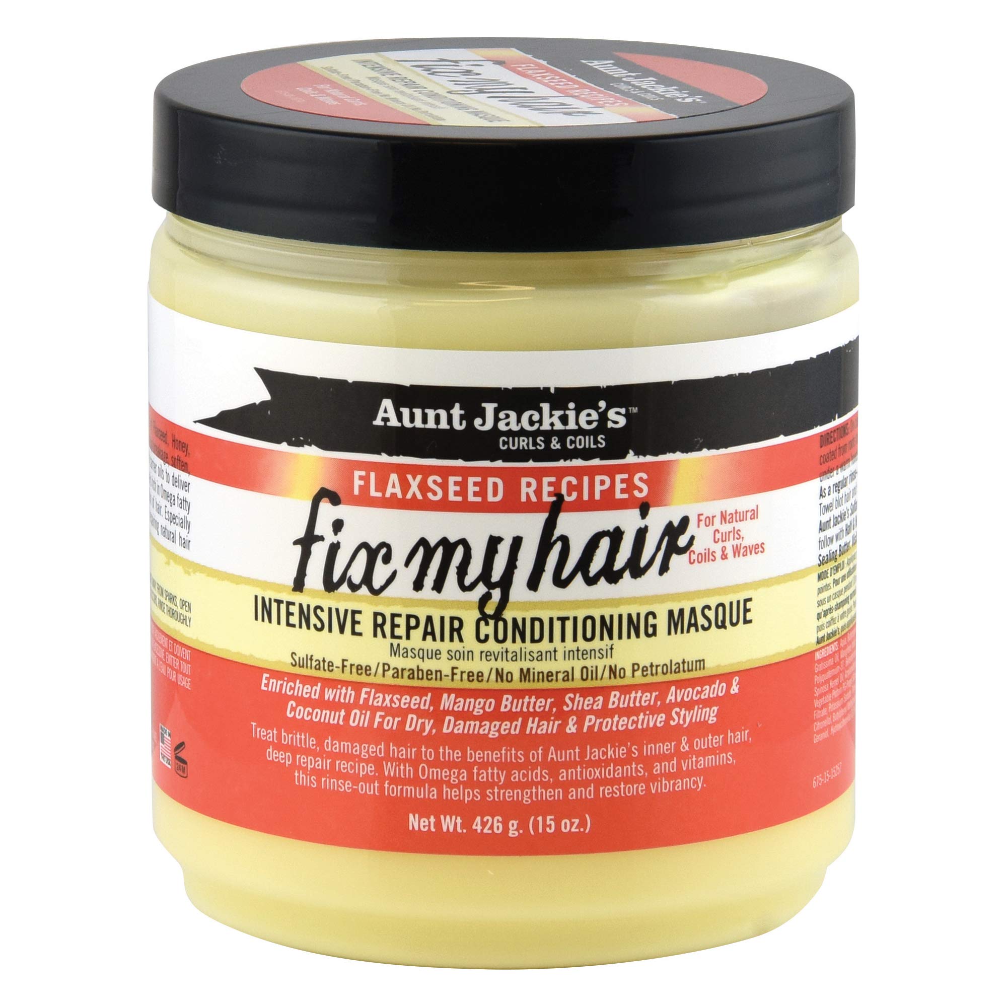 Aunt Jackie's Flaxseed Recipes Fix My Hair, Intensive Repair Conditioning - Aunt Jackie's Official Product View 2