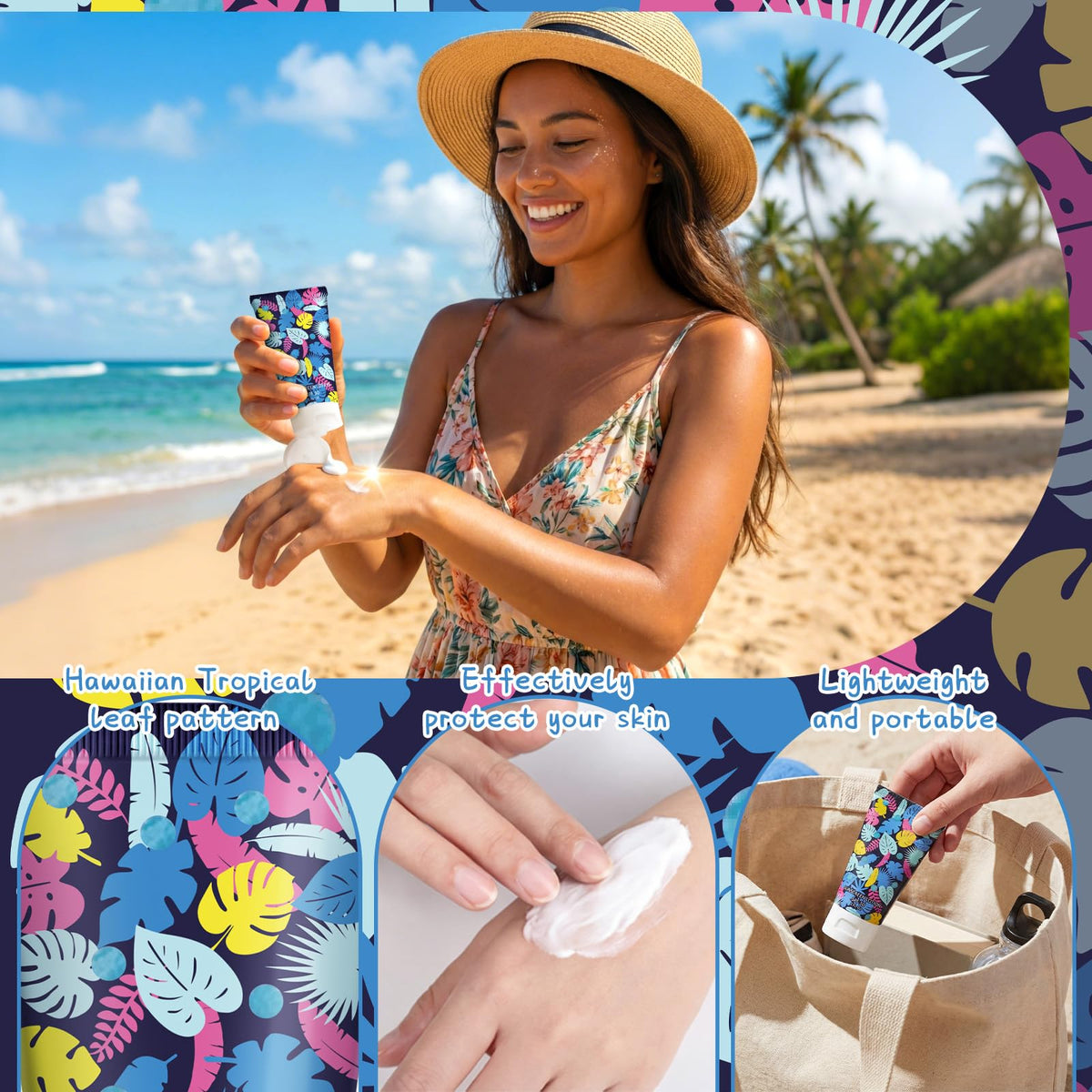 Loopeer 30 Pcs Mini Sunscreen Bulk Tropical Mini Sunscreen - Loopeer Official Imagery - 4