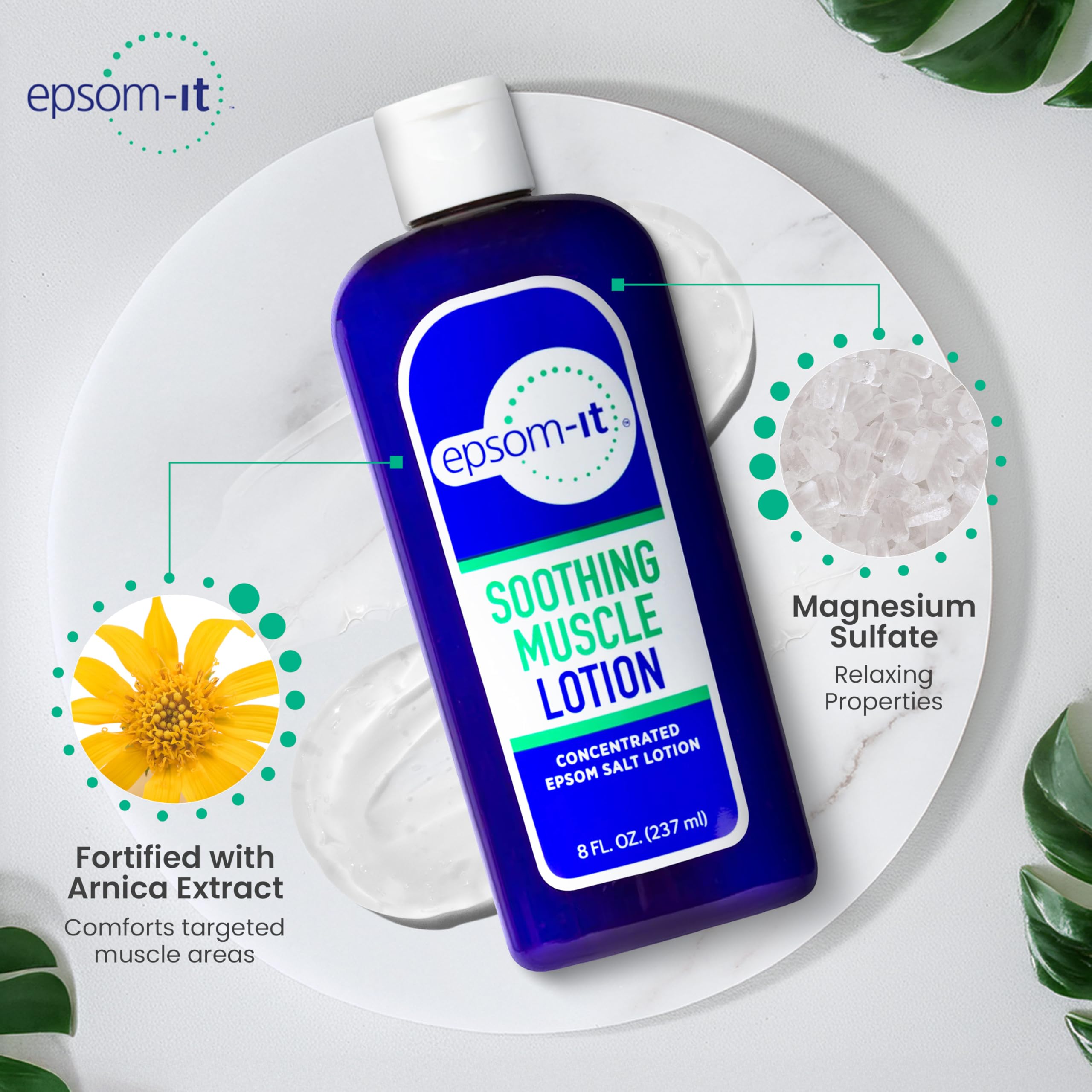 EPSOM-IT Soothing Muscle Magnesium Lotion, Epsom Salt, Arnica Cream, 1-Pack