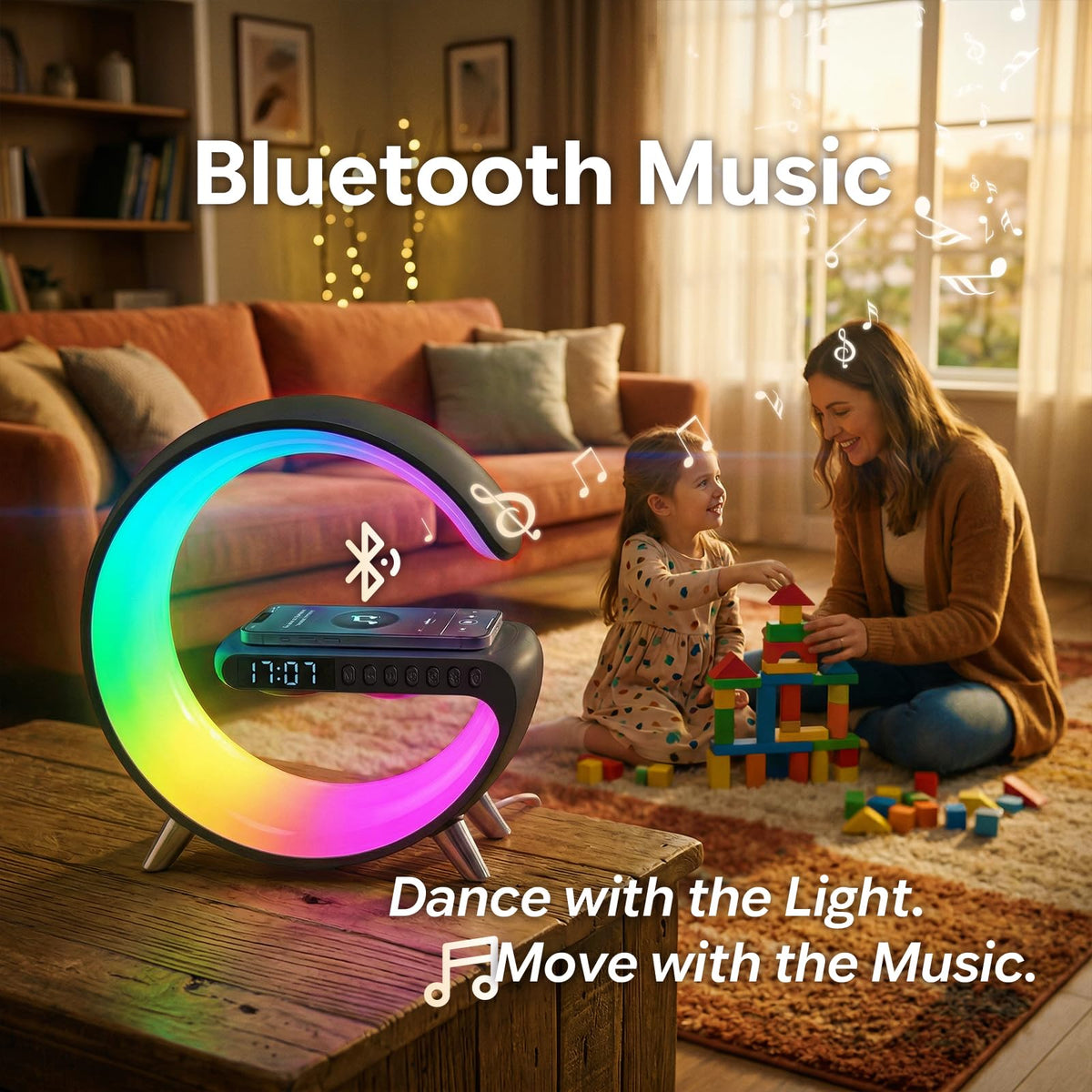 Smart LED Table Lamp for Bedroom with Wireless Charging - Hirsionsan Official Imagery - 7