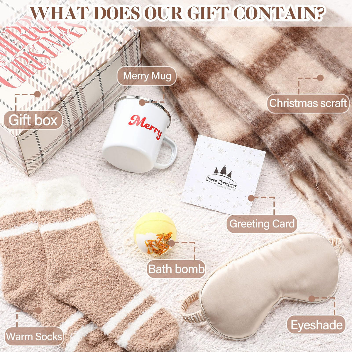 8 Pcs Christmas Women Gifts Coworkers Christmas Basket Gift - Breling Official Imagery - 3