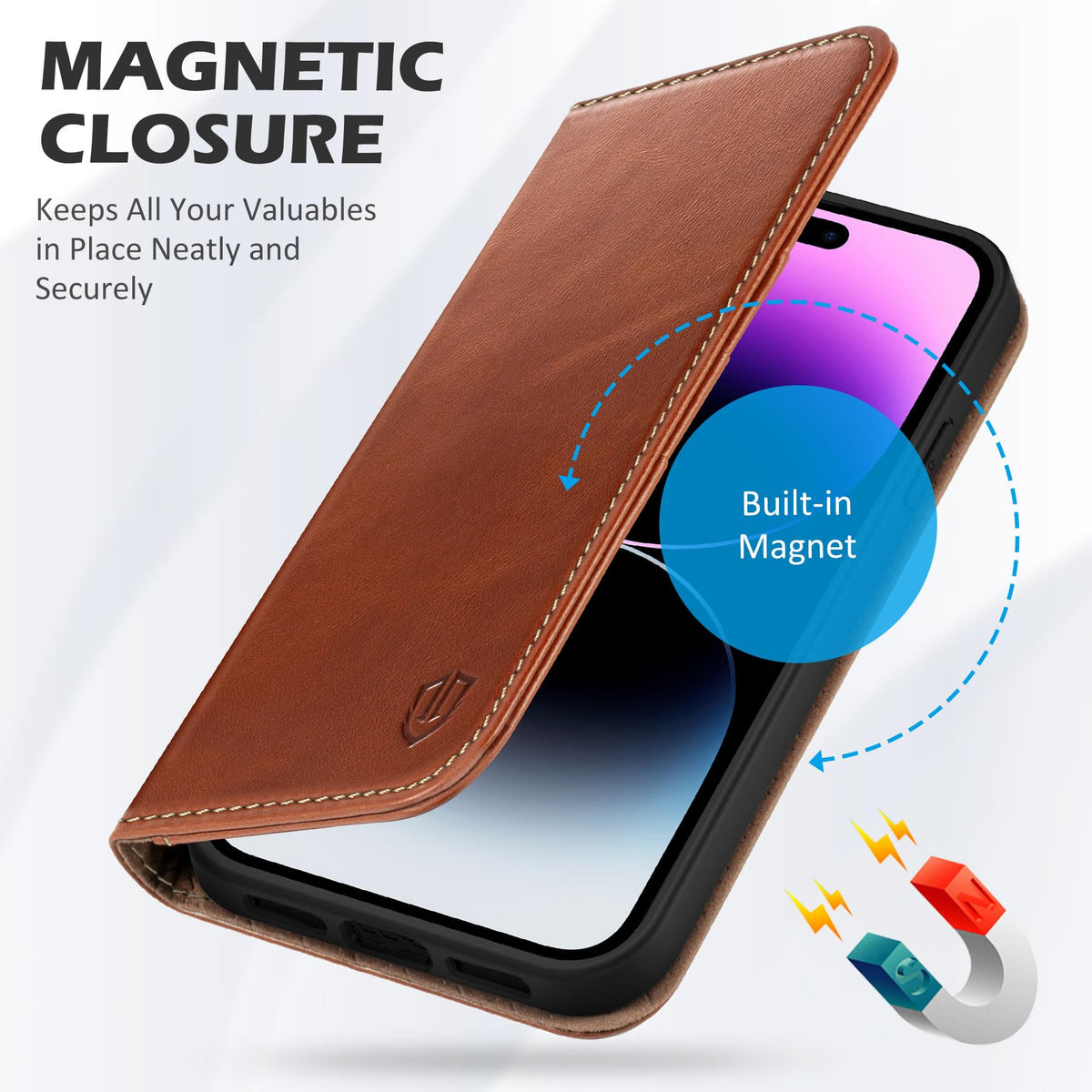 SHIELDON Genuine Leather Case Wallet for iPhone 14 Pro Max - SHIELDON Official Imagery - 8