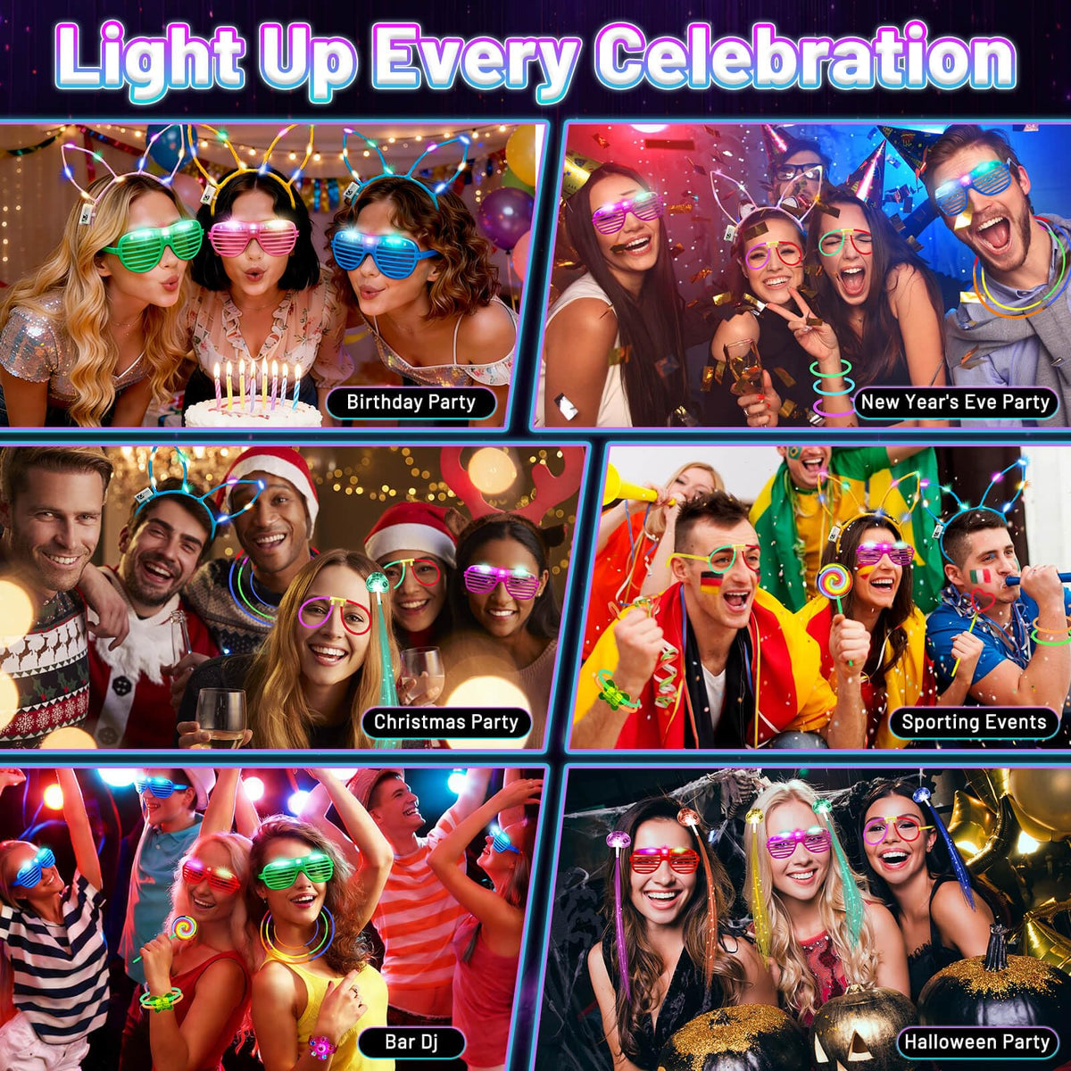 276 PCS Glow in the Dark Party Supplies Light Up Party - Tetutor Official Imagery - 8