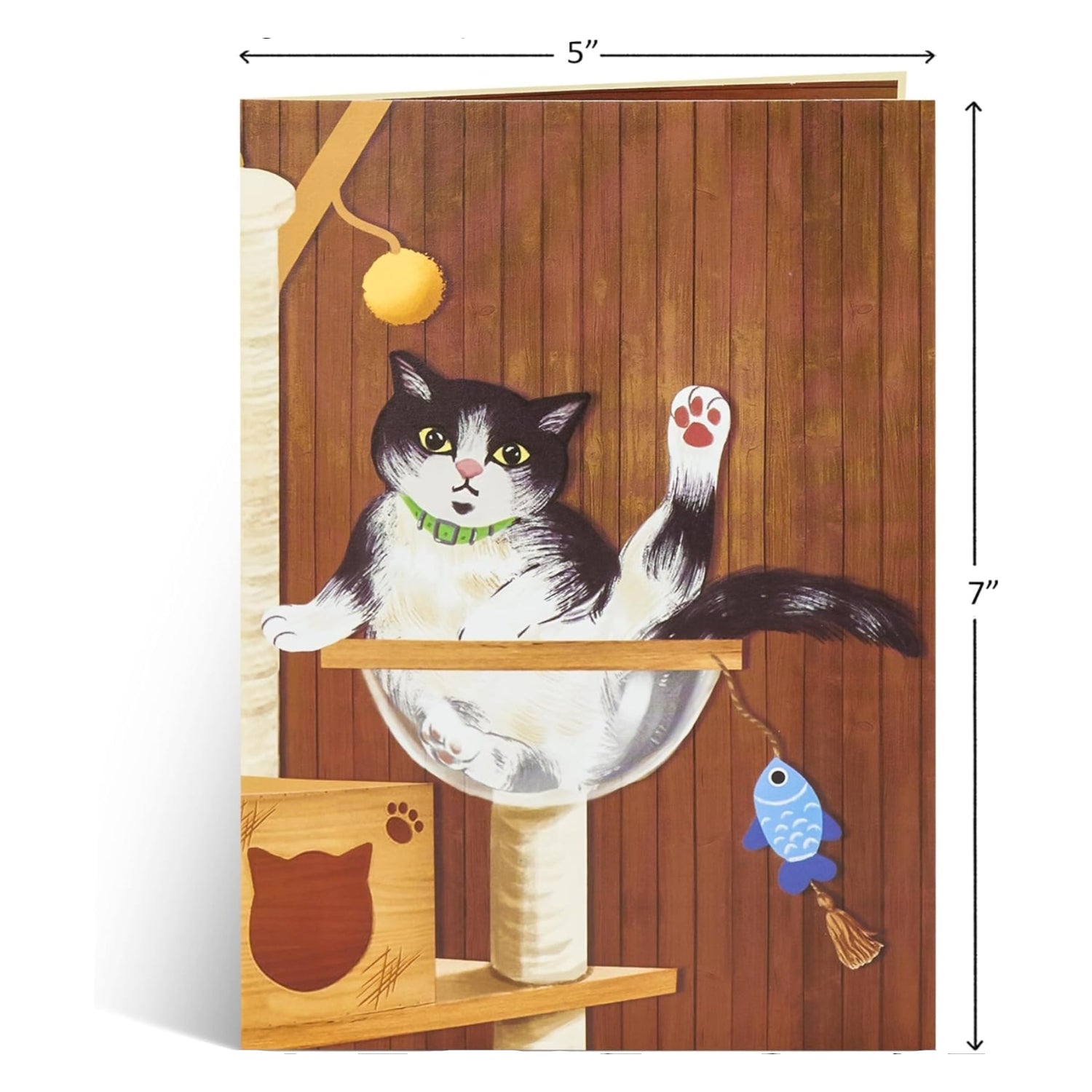 POPWOW cat tree pop-up card featuring funny cats in 3D design, ideal as a birthday, Valentines, or Mother's Day greeting card.