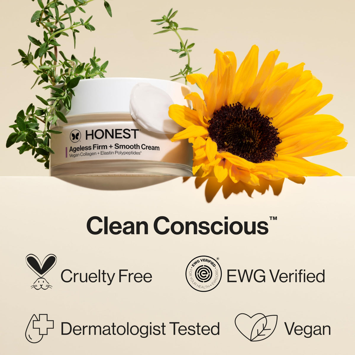 Honest Beauty Ageless Firm and Smooth Cream Vegan Unscented - Honest Beauty Official Imagery - 7