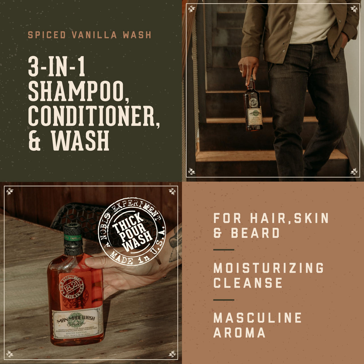 18 21 Man Made Original 3 in 1 Body Wash Shampoo Conditioner - Premium Selection Official Imagery - 4