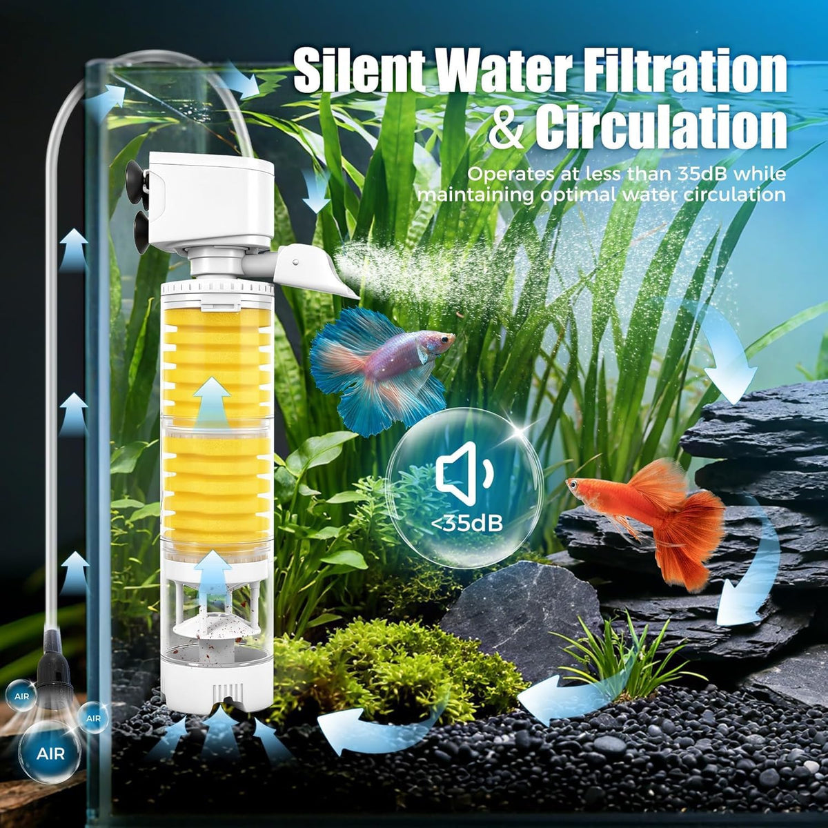 Fish Tank Filters 4 in 1 Aquarium Filter for Multi Layer - Vehipa Official Imagery - 6