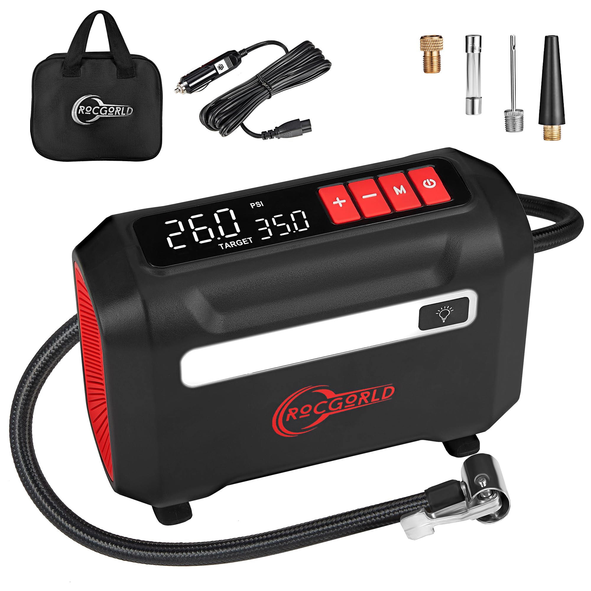 ROCGORLD R8 Tire Inflator Portable Air Compressor, DC 12V Air Compress - View 1