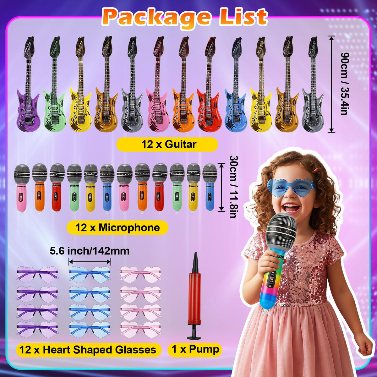 Rosvola 37 Pcs Inflatable Toy Set Include 12 Microphones - Rosvola Official Imagery - 5