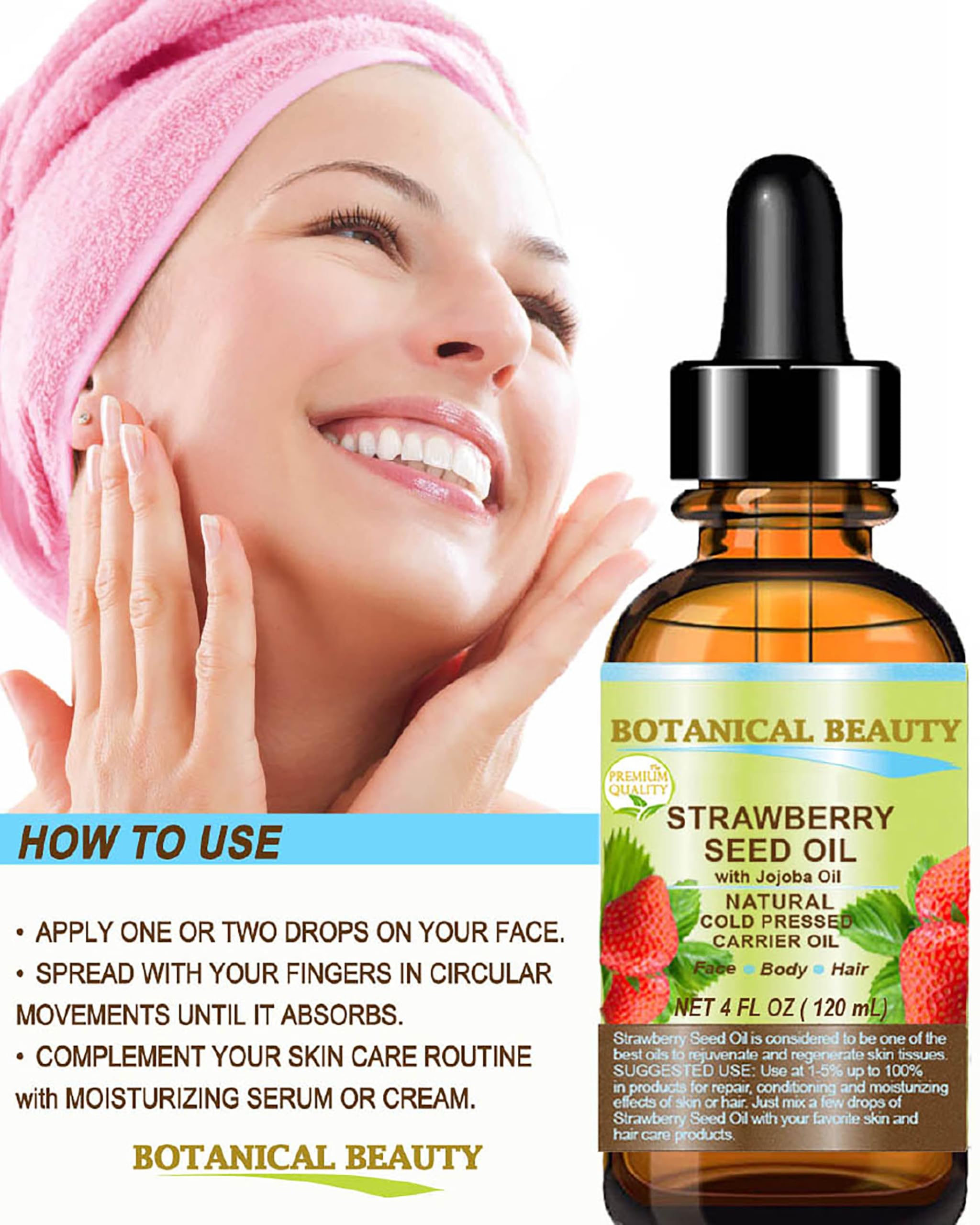 Botanical Beauty STRAWBERRY SEED OIL 100% Pure Natural Moisturizer. Cold - Botanical Beauty Official Product View 5