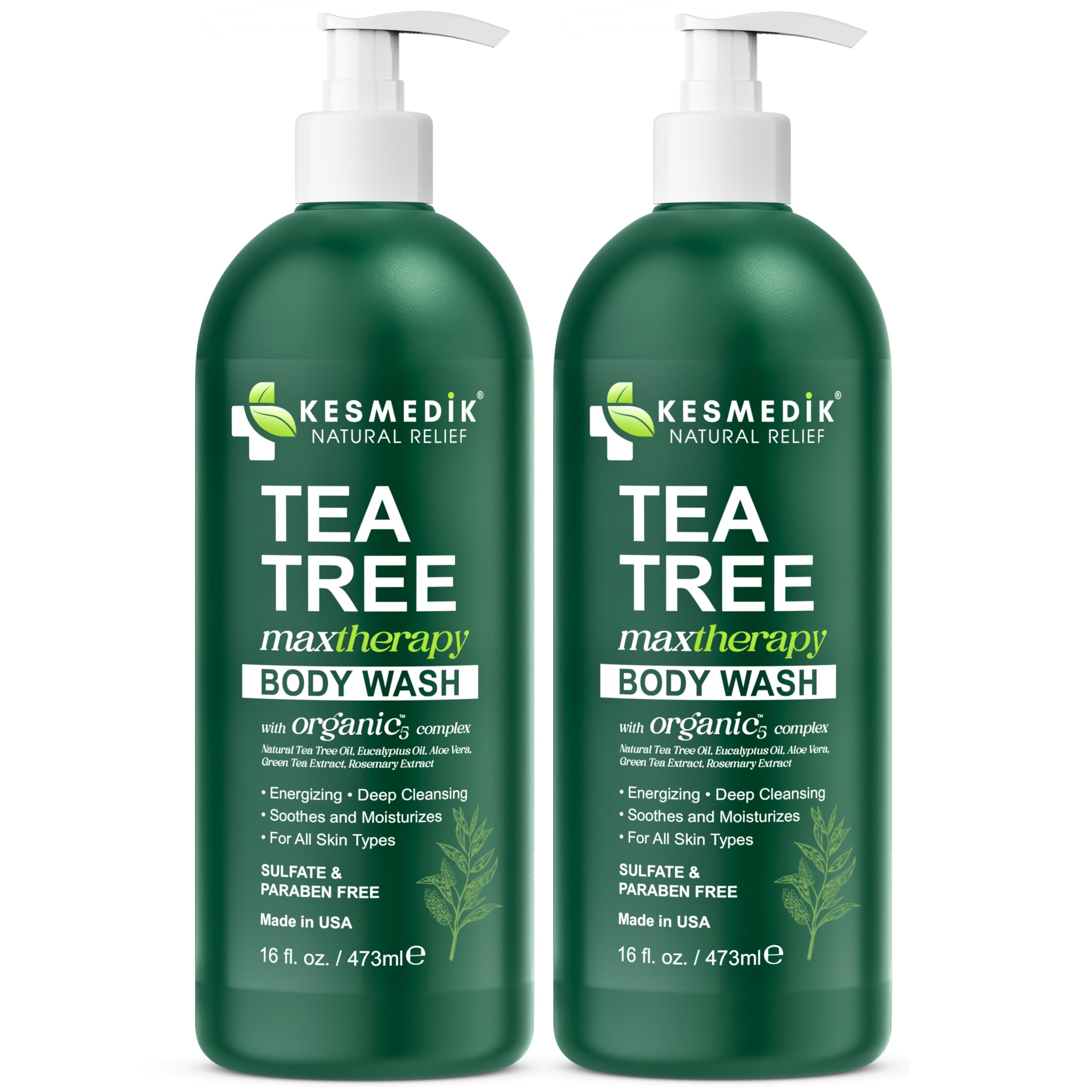 KESMEDIK Tea Tree Body Wash MaxTherapy 2-Pack