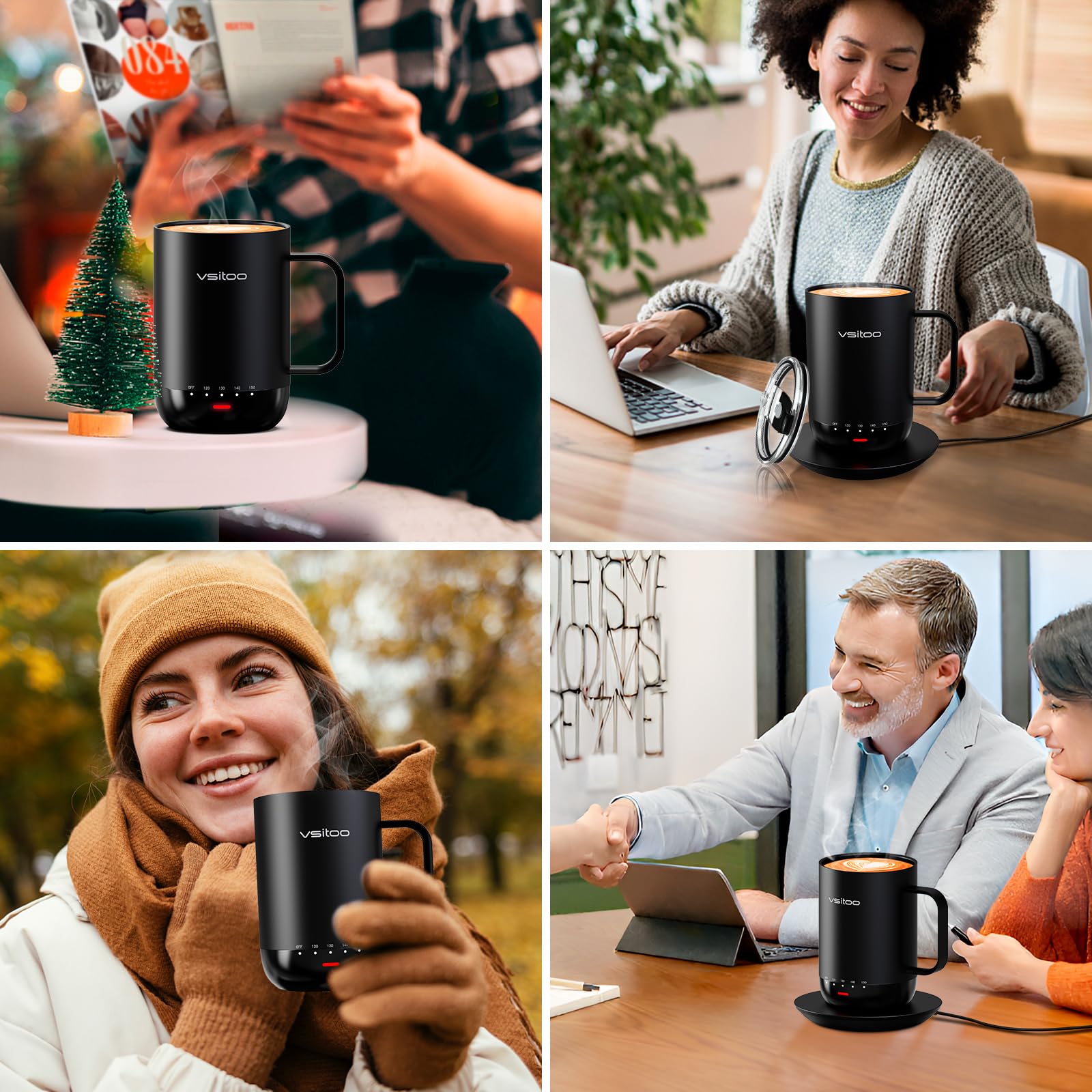 VSITOO S3 Pro 16oz Smart Self Heating Coffee Mug with Temperature Control