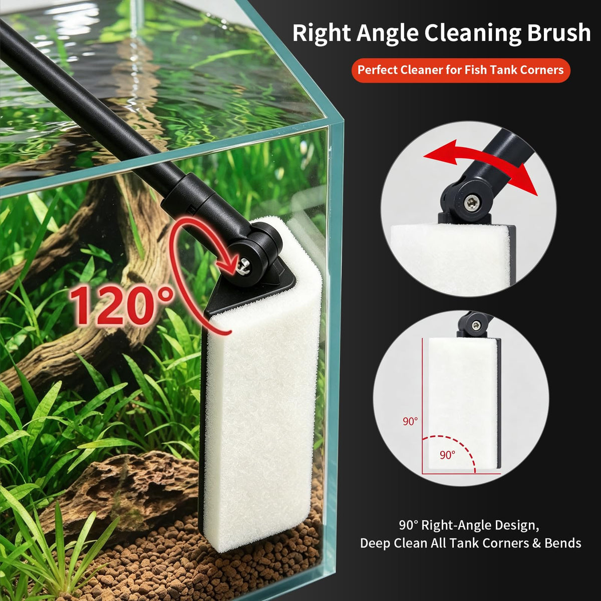 UPETTOOLS Aquarium Clean Tool 6 in 1 Fish Tank Cleaning Kit - UPETTOOLS Official Imagery - 4