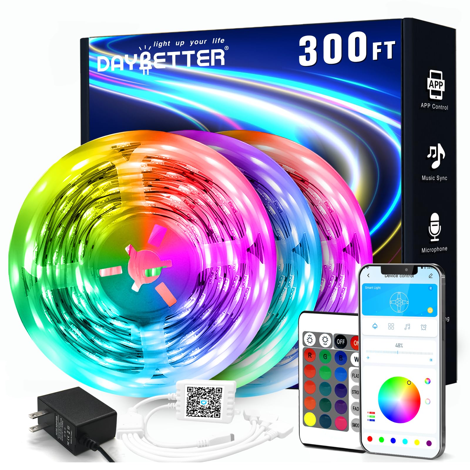 DAYBETTER LED Strip Lights 200 ft  , Smart App Control Lighting B - DAYBETTER Official Product View 8