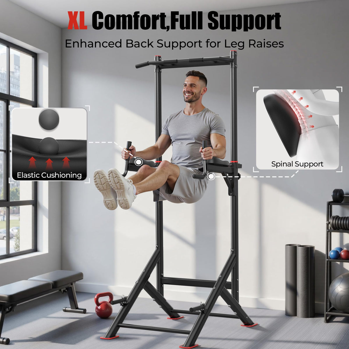 SPORTSROYALS Free Standing Pull Up Bar Power Tower for Home - Sportsroyals Official Imagery - 7