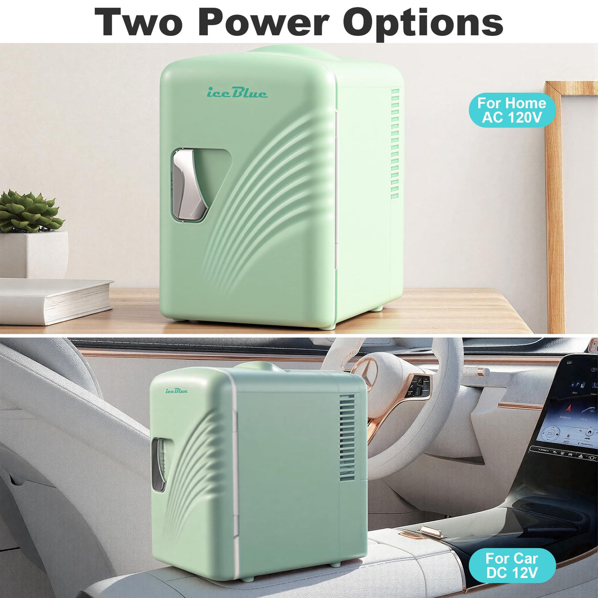 Mini Fridge 4 Liter 6 Cans Makeup Fridge with Retro Wavy - Iceblue Official Imagery - 7