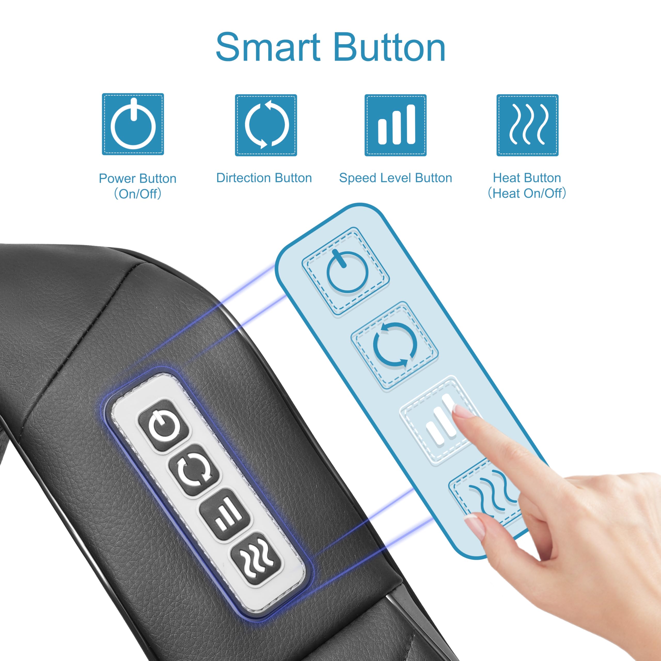 UFFAE Shiatsu Neck and Back Massager with Heat, Electric Deep Tissue K - View 3