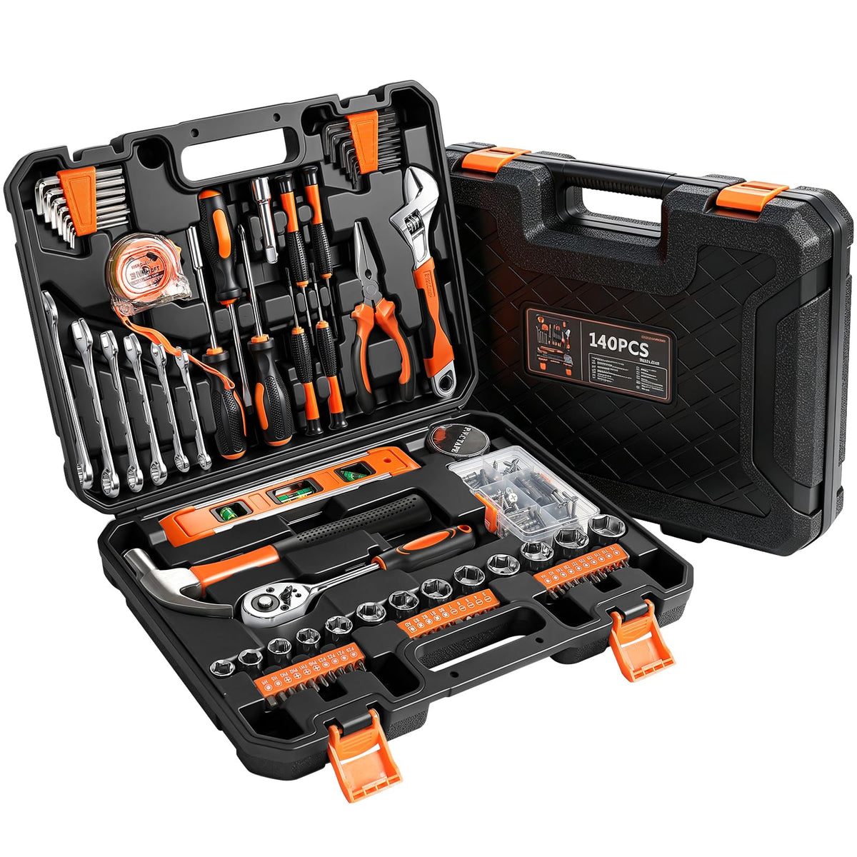 140PCS Home Hand Tool Kit with Storage Tool Box - JENABOM Official Imagery - 1