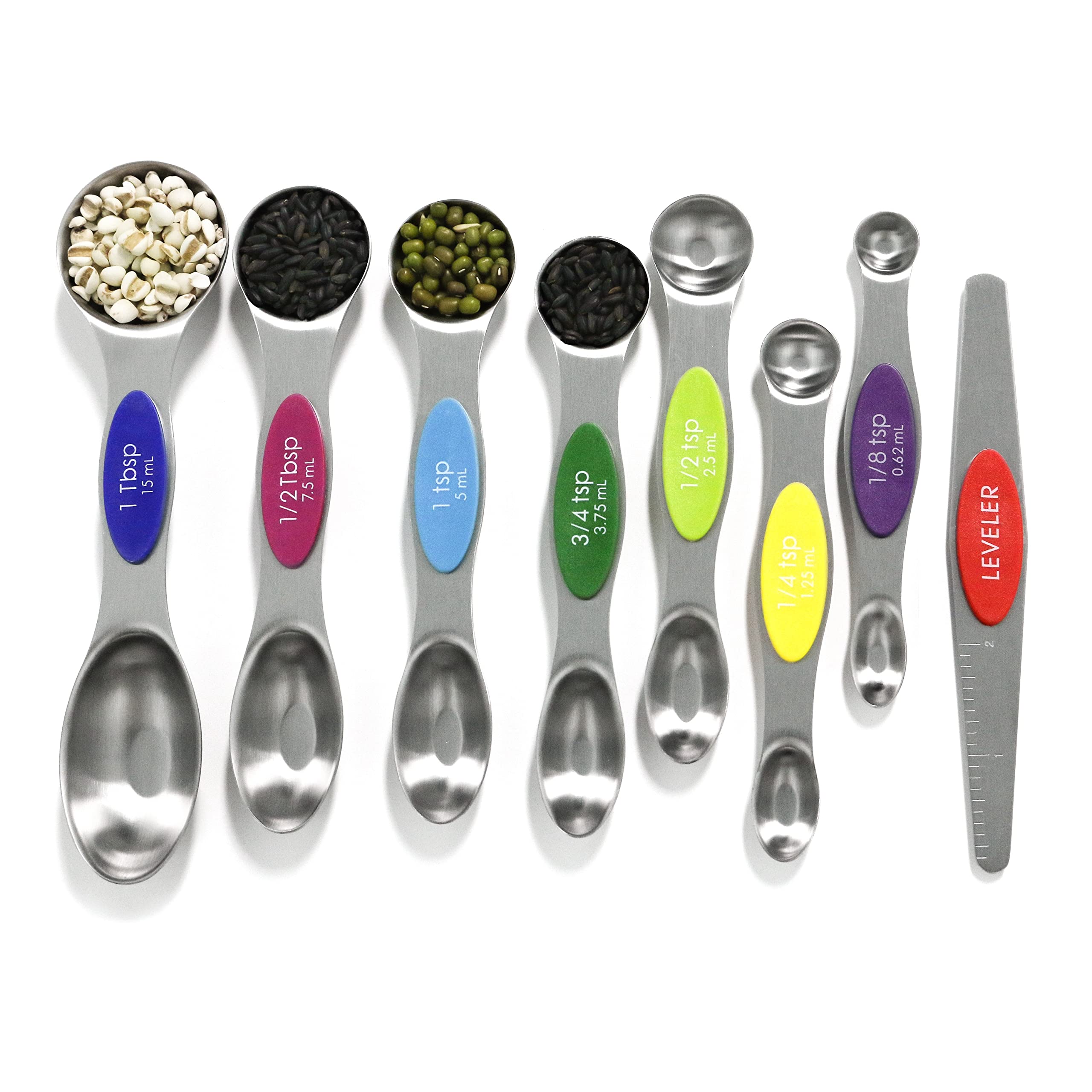 BIDFUL Magnetic Measuring Spoons Set Stainless Steel with Leveler - BIDFUL Official Product View 10