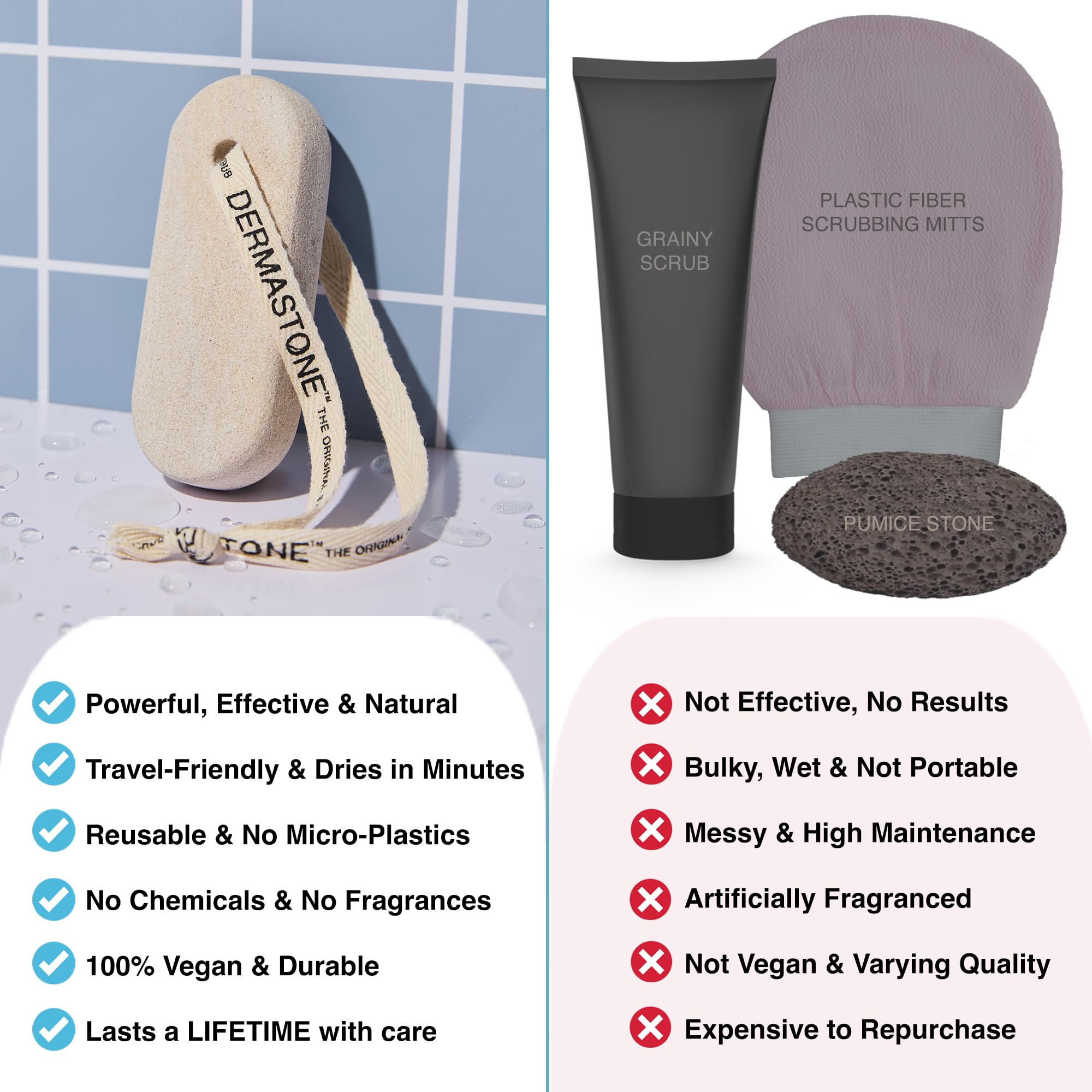 Dermastone LEG & BODY SCRUB - Deep Exfoliating Stone Body Scrubber f - Dermastone Official Product View 7