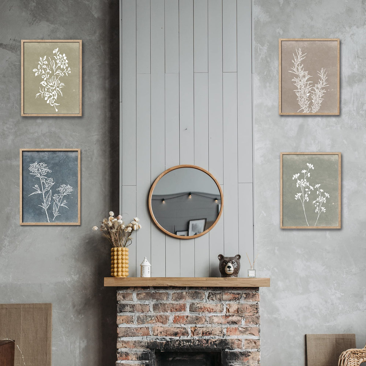 Liswit Framed Boho Wall Art Set of 4 for Wooded Minimalist - Liswit Official Imagery - 5