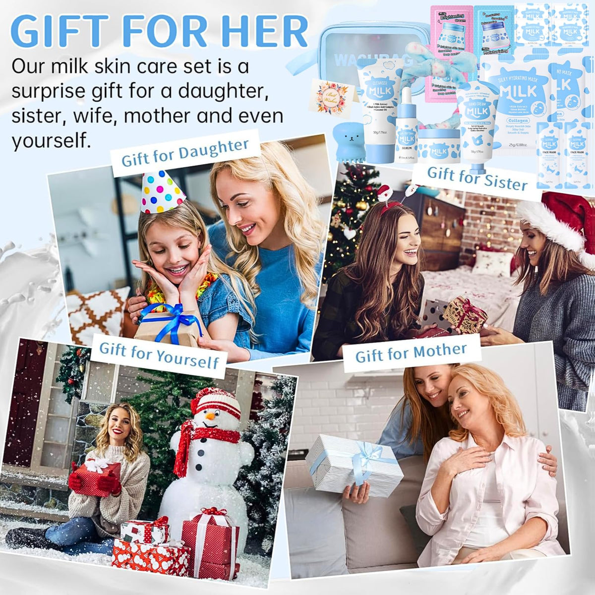 20PCS Luxury Milk Skincare Set For Kids Complete Kids - LusinaPink Official Imagery - 8