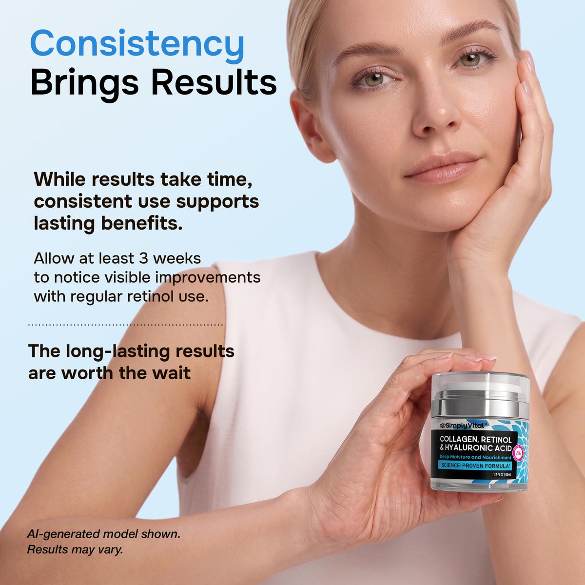 SimplyVital Face Moisturizer Retinol Collagen Hyaluronic 1 7 - SimplyVital Official Product Imagery - 8