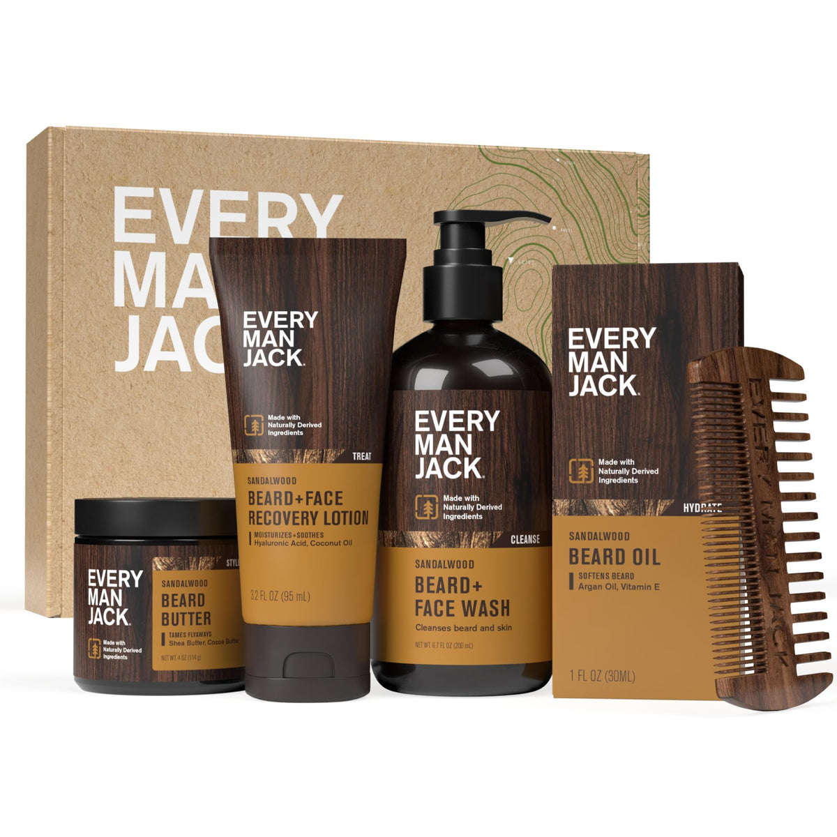 Every Man Jack Complete Beard Care Kit for Men Sandalwood - Every Man Jack Official Imagery - 2