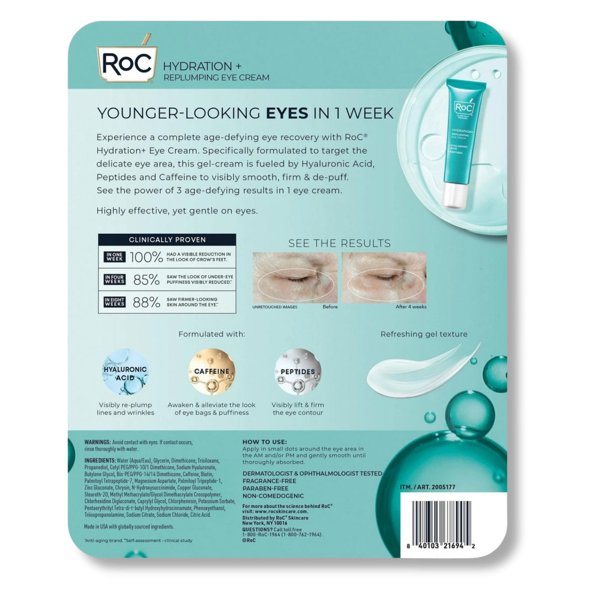 Hydrate and Plump Eye Cream 0 6 oz 3 pack - RoC Official Imagery - 3