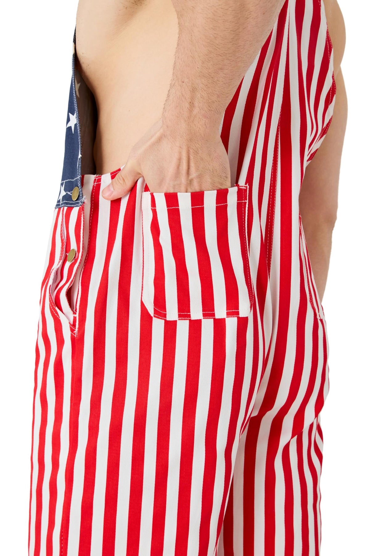 American Flag Overalls for Men USA Stars Stripes Bib - Maxim Party Supplies Official Imagery - 7