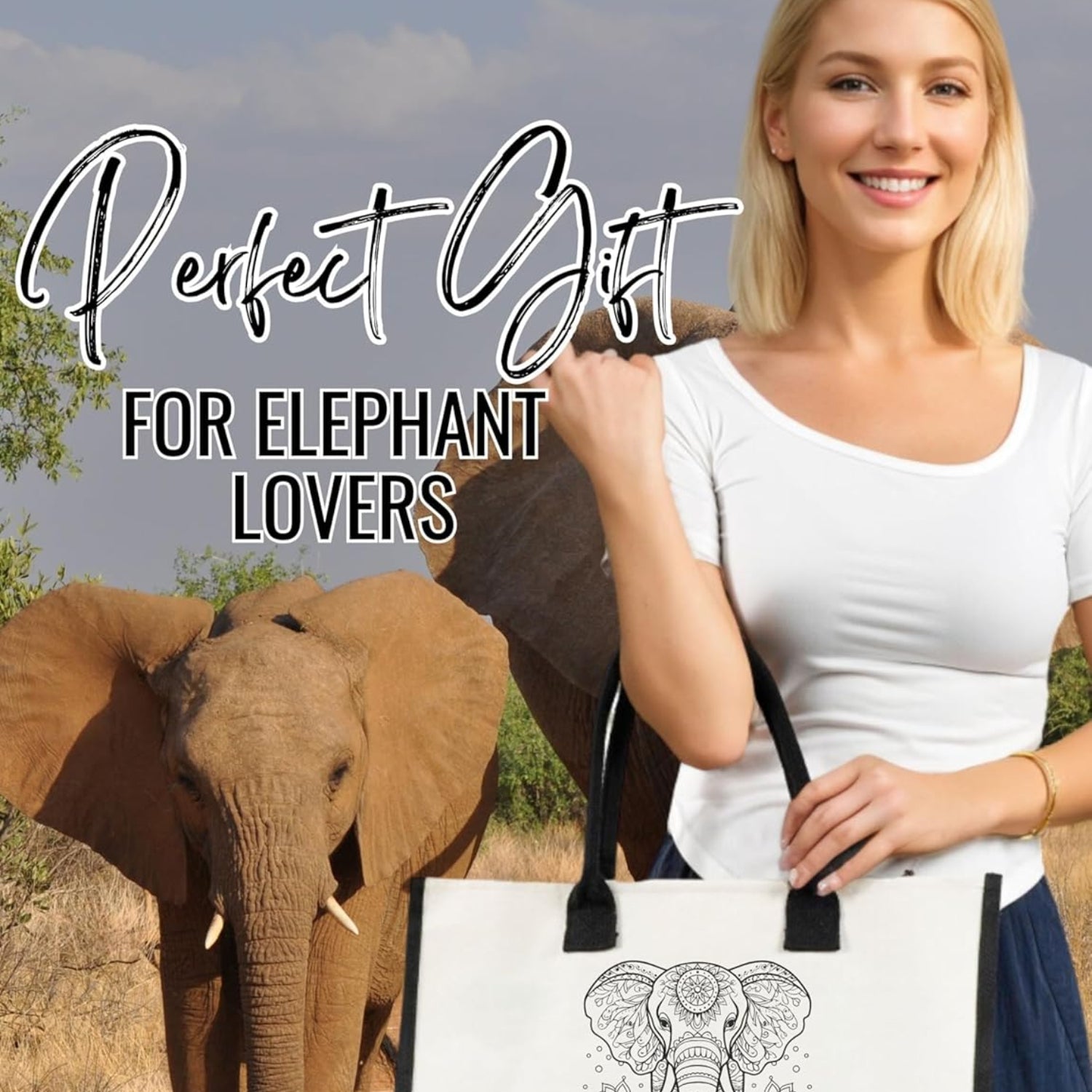 InnoBeta elephant tote bag for women featuring a unique elephant design, made of durable material for stylish everyday use.