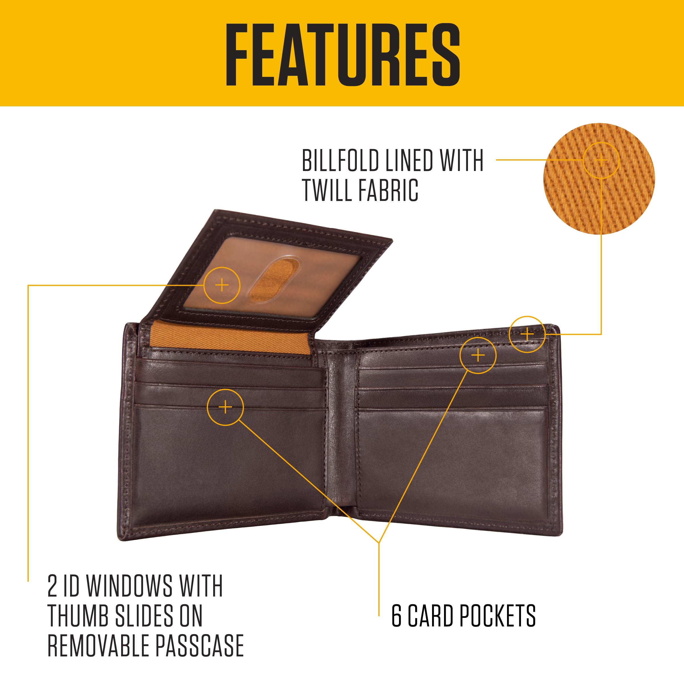 Carhartt Oil Tan Leather Passcase Wallet – Brown